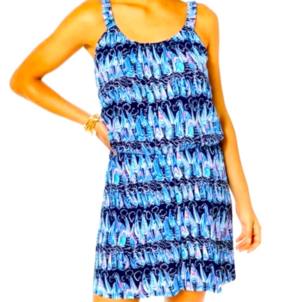 🩷💙 Lilly Pulitzer Loro romper dress Size Medium EUC 💙🩷